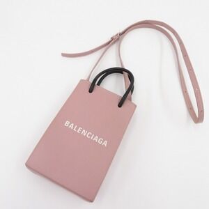 BALENCIAGA Shopping Phone Holder Pouch Pink